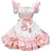 OMZIN Donna Halloween Lolita Maid Cosplay Costume Kawaii A Line Ruffle Layered Mini Abito