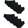 Kiench Mutande Ragazza Cotone Slip Intimo Tinta Unita Pacco da 8 Nero EU 146-152/10-12 Anni Etichetta M