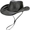 EINSKEY Cappello da cowboy in pelle per uomo e donna, con tesa modellabile, protezione solare UPF50+, traspirante e pieghevole, Nero , Taglia unica
