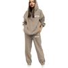 WAZHAKU Tuta da ginnastica da donna, a maniche lunghe, vestibilità normale, abbigliamento sportivo invernale, comoda, leggera, con cappuccio e pantaloni sportivi, unisex, casual, per la casa, lo sport