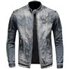 SYDUZAX Giacca di Jeans Uomo Offerte Giacca in Denim Vintage a Maniche Lunghe Tinta Unita Girocollo con Cerniera e Tasche Giacca Elegante Casual Slim Fit Classica in Stile Western