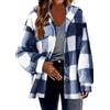 IQYU Giacca di peluche da donna Teddy - Giacca a quadretti da donna invernale per la transizione cappotto corto di grandi dimensioni cappotto invernale vintage in lana Teddy Fleece camicia a quadretti