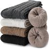 EBMORE Calzini Termici in Lana Merino per Donne, Calzini Caldi per Escursionismo, Regali per Donne, Calzini invernali, 5 Paia (Serie kaki)