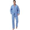 kolipajam Pigiama da uomo in cotone set da 2 Pice Plaid Comfy pigiameria PJS con tasche, Blue Plaid A, M