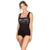 EGI Canotta Donna Spalla Larga Micromodal Pizzo Elegante Intimo Morbido Versatile Made in Italy (IT, Testo, M, Regular, Regular, Nero)