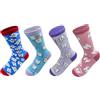 YOUYA DENTAL Calzini divertenti per denti, 4 paia, calzini divertenti per denti, calzini folli, calzini stupidi, regalo per ragazze e donne, 37.5-42 EU