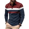 Comilaka Polo Uomo Manica Lunga Poloshirt Casual Colori a Contrasto