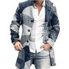 KINKOCCL Trench formale da uomo Giacca di lana lunga da lavoro Cappotto lungo in lana con cappotto di lana monopetto Cappotto lungo a doppio petto, 0B-Blu, XL