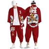 WAZHAKU Kimono Set Uomo Giapponese Multicolore Stampa Lose Cardigan Giapponese Accappatoi Baggy Camicia Da Notte Camicia Da Spiaggia T-Shirt Set Estate Manica 3/4 Kimono Manica Corta Funky Colorata