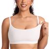 MOMANDA Reggiseno Allattamento Cotone Senza Cuciture Gravidanza Brassiere con Imbottito Estraibili Islanda Bianca L
