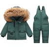 Acuryx Tuta da Neve 2 Pezzi da Neonato Capppotto con Cappuccio Saloppette Piumino Invernale da Bambini