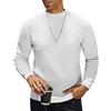 COOFANDY T-Shirt Uomo a Collo Alto Manica Lunga Maglia Semi-Dolcevita Tinta Unita Maglietta Termica Invernale Pullover Casual Bianco XXL