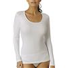 VAJOLET BY SELINA Canottiera Maglia Intima Donna Cotone Elasticizzato Caldo ML6272 Manica Lunga VAJOLET Selina 3-4-5-6 Bianco E Nero (4 L IT Donna, Nero)