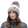 Vivisence Set Alla Moda Da Donna Cappello Colorato Con Grande Pon-Pon Ecologico E Scaldacollo Coordinato Realizzato In Filato Caldo Con Lana Fodera In Pile Antistatico Perfetto Per Le Giornate Inverna