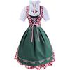 Generico Vestito Tirolese Donna Oktoberfest Camicetta e Grembiule Dirndl 3 Pezzi Costume Bavarese Birra Dirndl Vestito Tradizionale per Ragazze e Adulti Donne Costume (Red, XL)