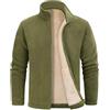 UMIPUBO Giacca Uomo Invernale Giacche in Pile Caldo Jacket con Zip Manica Lunga Termica Fleece Cappotto Giubbino con Tasche Casual Sportivo Felpa Hoodie Sweatshirt (Verde, XXL)