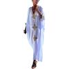 L-Peach Loungewear Boho Caftano di Cotone da Donna Kimono Oversize per Casa Maxi Abito da Spiaggia Copricostume