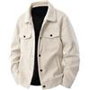 Generico Uomo Camicia in Velluto a Coste a Manica Lunga Casual Uomo Giacca Regular Fit Button Up Camicia Giacca con Tasca con Patta,Pratico