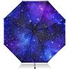 Generic Night Sky Stars Blue Purple Nebula Ombrello da viaggio Antivento Viaggio Nero Ombrelli da sole Protezione UV Invertito Robusto Ombrello Auto per Sole Pioggia Viaggio