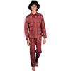 Arcte 1954 Pigiama da Uomo Invernale Caldo in Cotone, Fantasia Tartan Rossa (XXL)