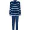 El Búho Nocturno Pigiama Uomo Invernale Natalizio - Flanella Cotone 100% Aperto Davante Bottoni/Pile Pesante Polare Velluto Righe - Caldo Due Pezzi Tasche Taglie Forti, 80% COT. 20% Pol, Blu, 3XL
