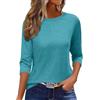 Minetom Maglietta da donna a maniche a 3/4, estiva, basic top, casual, scollo rotondo