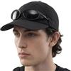 UNDERCONTROL Nylon Sunglasses cap Outdoor 6-Panel Performance Hat Long Brim, Mesh Liner, Glasses Slot, Quick-Dry Sweatband Korea (IT, Testo, M, L, Nero)