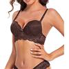 SHEKINI Completi Intimi da Donna Lingerie Reggiseno con Ferretto in Pizzo Spalline Removibili Elegance Push Up Reggiseno e Perizoma Set da 2 Pezzi