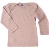 Cosilana - Maglietta intima a maniche lunghe da bambini, 70% lana e 30% seta, Rosa mélange., 62/68 cm