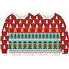 Niceyoeuk Maglione Natalizio Brutto per Due Persone, Donna Uomo Pullover Gemelli Siamesi con Motivi Natalizi Stampati Divertente Felpa per Coppie, Rosso, Taglia unica