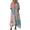 Generico Vestito Donna Elegante con Taschen Abito Estivo Boho Chic Vestito Lungo Elegante Cerimonia Caftano Copricostume Mare Maxi Abito Fluido Traspirante Taglie Forti Spiaggia Vacanza (A17,XXL)