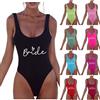 Generico Costume Bride Costumi da Bagno Donna Costume Team Bride Bikini Bride to be Addio al Nubilato Addio al Nubilato Costume da Bagno Costumi da Bagno Slip Cotone Donna Bikini Mare