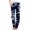 LKRSEEF Pantaloni Lino Donna Pantaloni Di Lino Donna Fiori Corti Eleganti Estivo Da Ballo Jumpsuit Estiva Elegante Con Elastico In Vita Bermuda Estivi Moto Pantapalazzo Leggeri Larghi Leggings Bassa Comodi