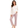 Linclalor Pigiama Pantalone Lungo Manica Lunga Serafino (IT, Numero, 60, Regular, Regular, Panna urora)