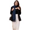 LA FERANI Sciarpa da Donna in Cashmere Autunno Inverno 185x65 Bianco Nero Pashmina Panno Lana Tinta Unita Regalo per Lei, Rosso Scuro (Blu Scuro)