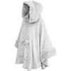MolynnChic Coperta portatile con cappuccio - Felpa oversize da donna - Morbido regalo per adulti, grigio., Taglia unica