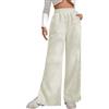 Fulidngzg Pantaloni Velluto a Coste Donna Caldo Taglie Forti Sportivi Pantaloni Tuta Pantaloni Larghi Eleganti Morbidi Vita Alta Comodi con Elastico Pantalone Invernale Yoga con Tasche Pantaloni Palazzo