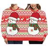 Niceyoeuk Pullover Natalizio Brutto per Due Persone, Donna Uomo Felpa Gemelli Siamesi con Motivi Natalizi Stampati Divertente per Coppie, Red03., S-M