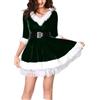 Generico Costume Babbo Natale Donna Vestito Natale Donna con Cappuccio Abito Natalizio Cintura Regolabile Costume da Donne per Feste di Natalizio Riunioni di Famiglia (Green-3, M)