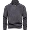 Generico Uomo Felpa con Zip in Pile ,Black,Felpa in micropile, per autunno e inverno,Giacca da uomo con zip a un quarto di peso medio Felpa da esterno calda e traspirante a maniche lunghe,Forte praticità