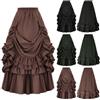 VPQILH Nuovo Gonna da Donna Vittoriana Gotica Gonne con Orlo Regolabile Steampunk Gonne Donna Orlo a Gradini Gonna a Vita Elastica Vestito Halloween in Tinta Unita Abito Medievale Vittoriano Costume
