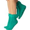 CALZITALY Calzini Antiscivolo, Calze Invernali, Calze Morbide Donna, Calzini a Cuori | Multicolore | Taglia Unica | Made in Italy (2 X Turchese)