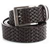 Emila Cintura Uomo in Vera Pelle di cuoio con Stampa Intrecciata - 3,5 cm, Artigianale, Casual e Senza Cuciture, per Jeans e Pantaloni Sportivi Made in Italy Vera Pelle