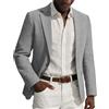 PJ PAUL JONES Sakko - Giacca sportiva da uomo in lino, con colletto a risvolto, grigio chiaro, S