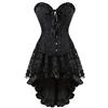 WLFFW Corsetto Floreale e Gonna Tutu Corpetto Donna Gotico S Nero