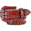 MYIESAXL Cintura in Pelle da Donna da Uomo Cintura con Teschio Decorato con Brillantini Cintura da Cowgirl Occidentale Rivetti Cintura con Strass Punk per Pantaloni Jeans Abiti