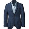 RAJEGAR Cappotti sportivi da uomo in tweed a spina di pesce slim a due bottoni casual misto lana giacche blazer marrone vintage britannico sposo cappotto, Marina Militare, 4XL