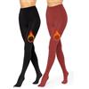 Merry Style 2 Paia Collant Termici Donna Foderati Invernali Caldi e Colorati - Leggings Outdoor MS-ATX-442 (Nero/Vino, XL-XXL)