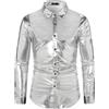 Casey Kevin Camicia da Uomo con Paillettes Vestiti Anni 70 Uomo Abbigliamento da Discoteca