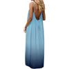 Generico Vestito Lungo Estivo Donna Abito con Schiena Scoperta Vestito da Mare Boho Chic Dresses Vestiti con Spalline Sottili Elegante Abiti Cerimonia Caftano Scollato Senza Maniche Taglie Forti Tinta Unita